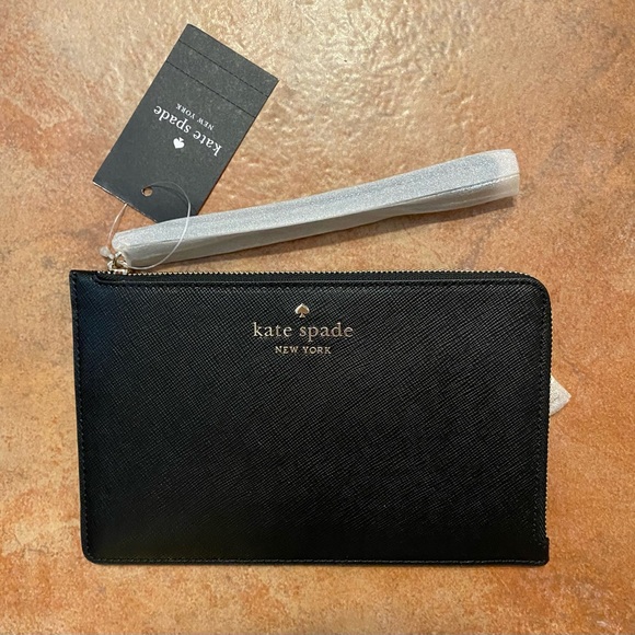 Kate Spade Black Staci Wristlet Pouch - Picture 1 of 4